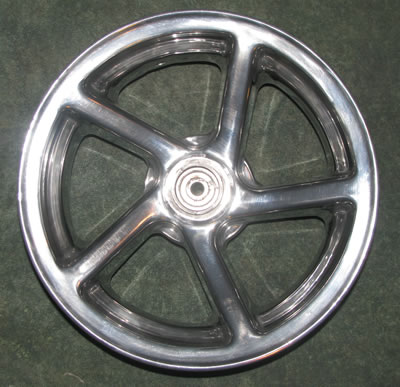 Polished wheel from a scooter